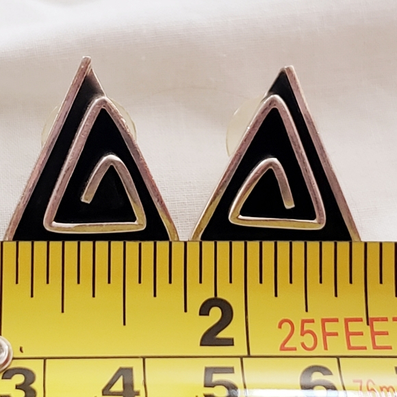 Sterling Silver Earrings 925 1" - Picture 7 of 8